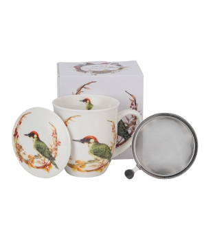 Kubek z zaparzaczem Ptasi Świat DZIĘCIOŁ ZIELONY