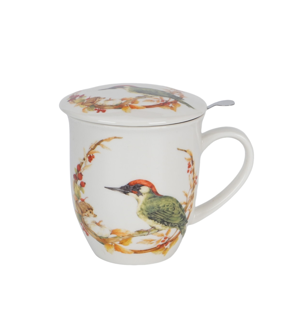 Kubek z zaparzaczem Ptasi Świat DZIĘCIOŁ ZIELONY