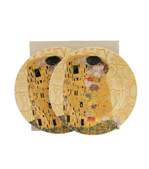Komplet 2 talerze deserowe THE KISS ECRU inspired by Klimt
