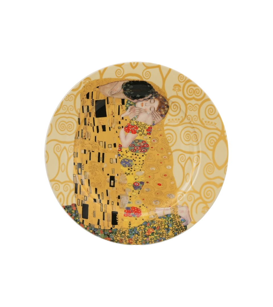 Komplet 2 talerze deserowe THE KISS ECRU inspired by Klimt