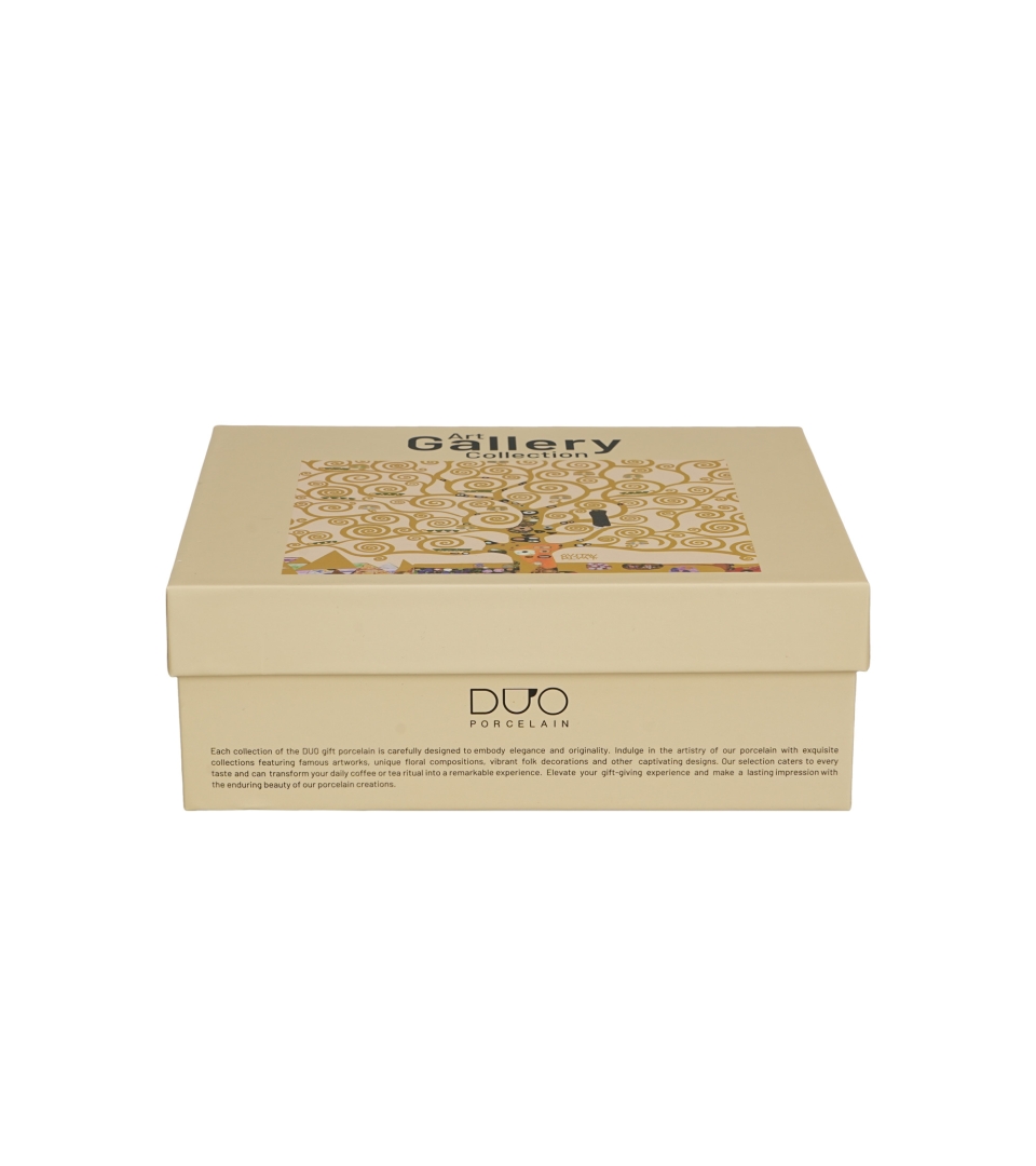 2 filiżanki espresso ze spodkami TREE OF LIFE Ecru inspired by Gustav Klimt