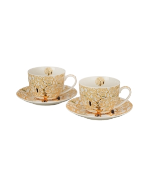 2 filiżanki ze spodkami TREE OF LIFE Ecru inspired by Gustav Klimt