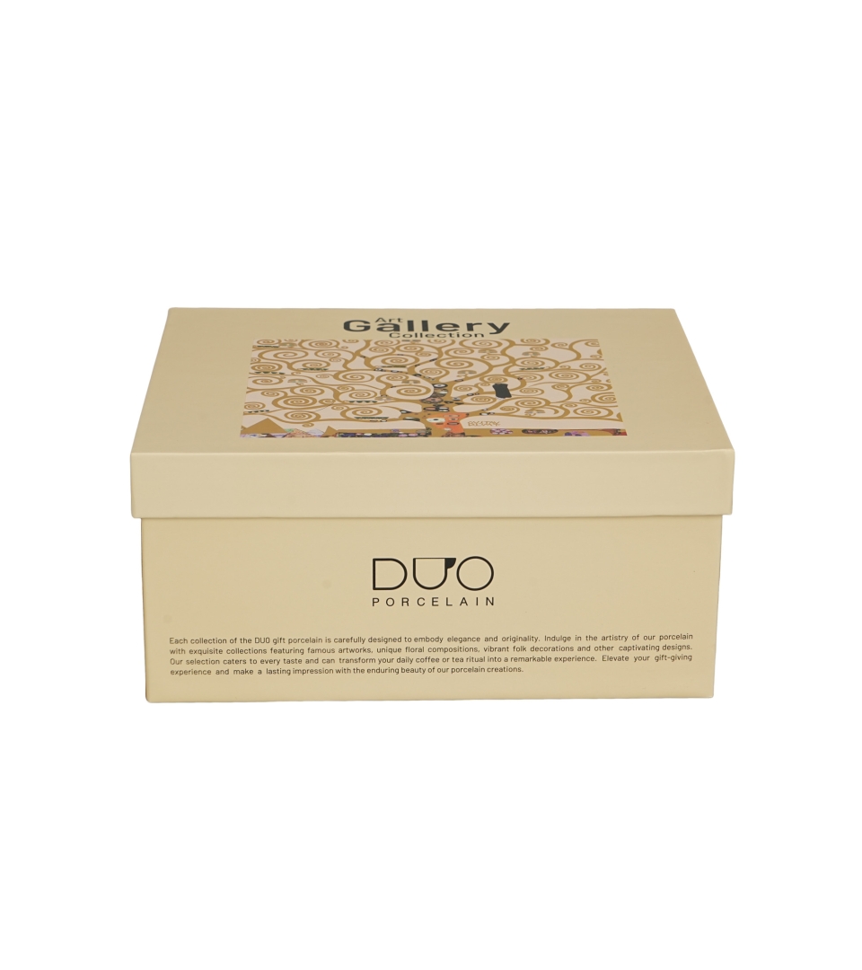 2 filiżanki ze spodkami TREE OF LIFE Ecru inspired by Gustav Klimt