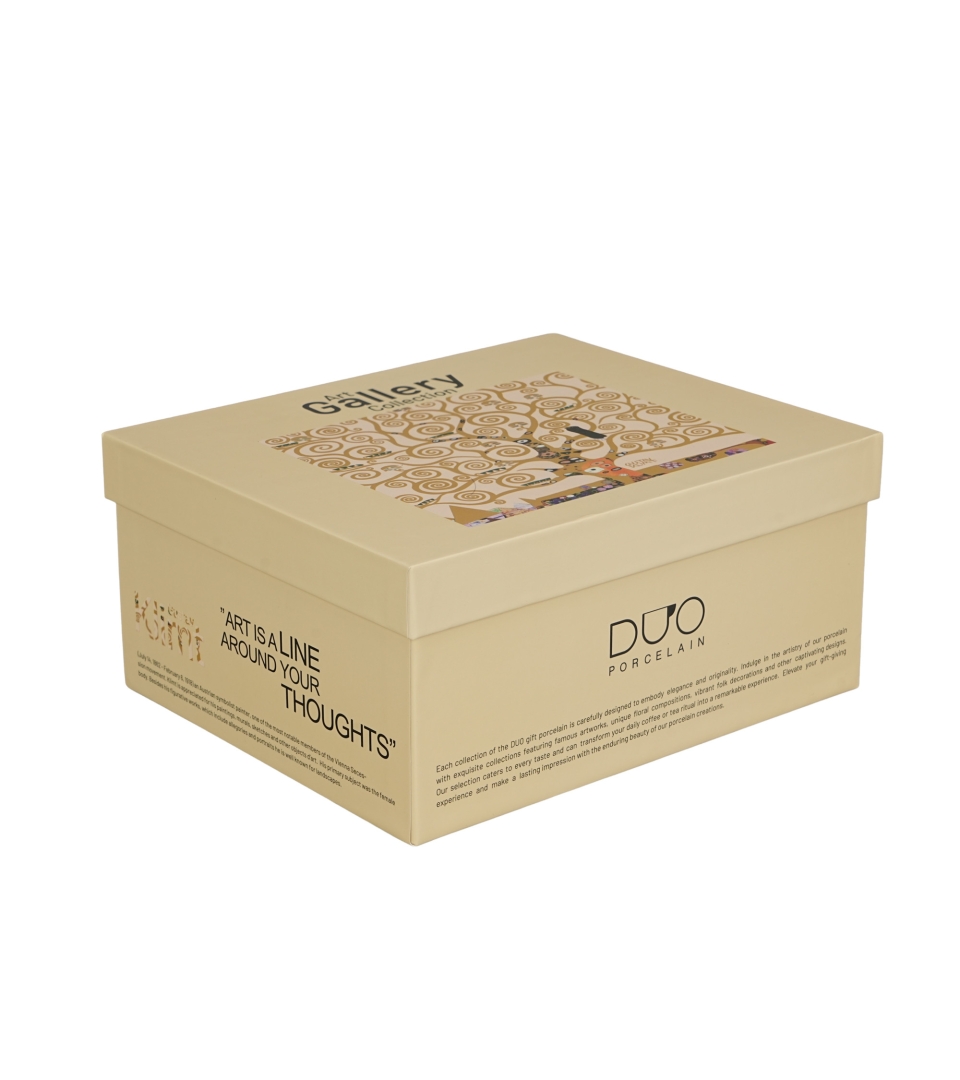 2 filiżanki ze spodkami TREE OF LIFE Ecru inspired by Gustav Klimt