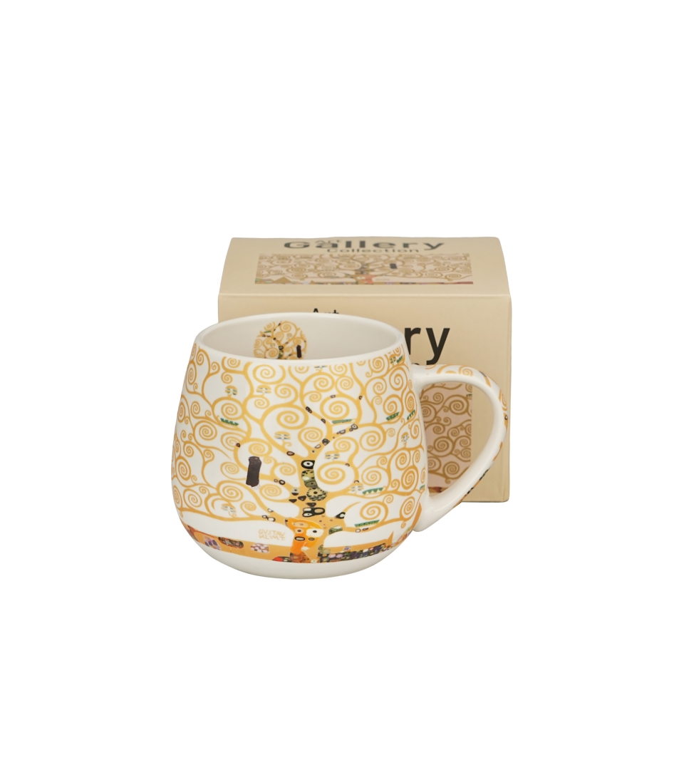 Kubek baryłka TREE OF LIFE Ecru inspired by Gustav Klimt