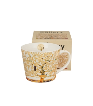 Kubek prosty TREE OF LIFE Ecru inspired by Gustav Klimt