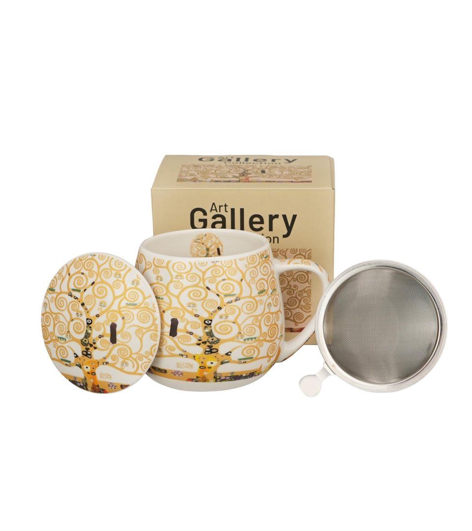 Zaparzacz baryłka TREE OF LIFE Ecru inspired by Gustav Klimt