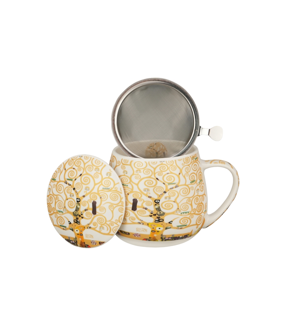 Zaparzacz baryłka TREE OF LIFE Ecru inspired by Gustav Klimt