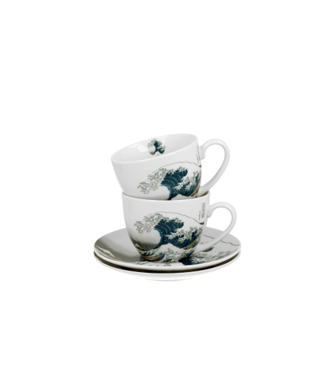 2 filiżanki ze spodkami THE GREAT WAVE inspired by Hokusai