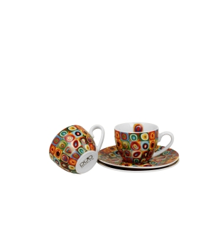 2 filiżanki espresso ze spodkami SQUARES WITH CIRCLES inspired by W. Kandinsky