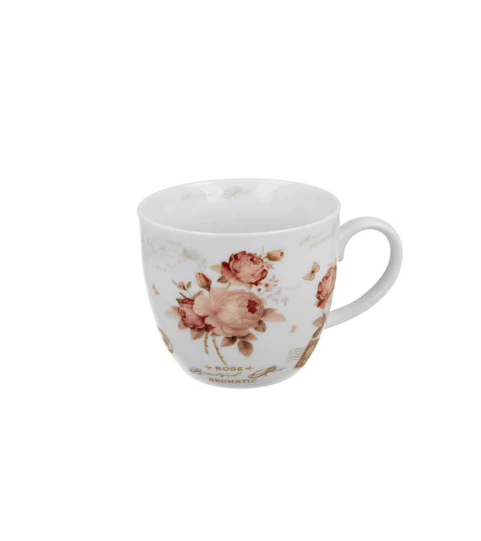 Kubek 460 ml w "koszyczku" SECESJA (sprzedaż w zestawach po 4 szt.)