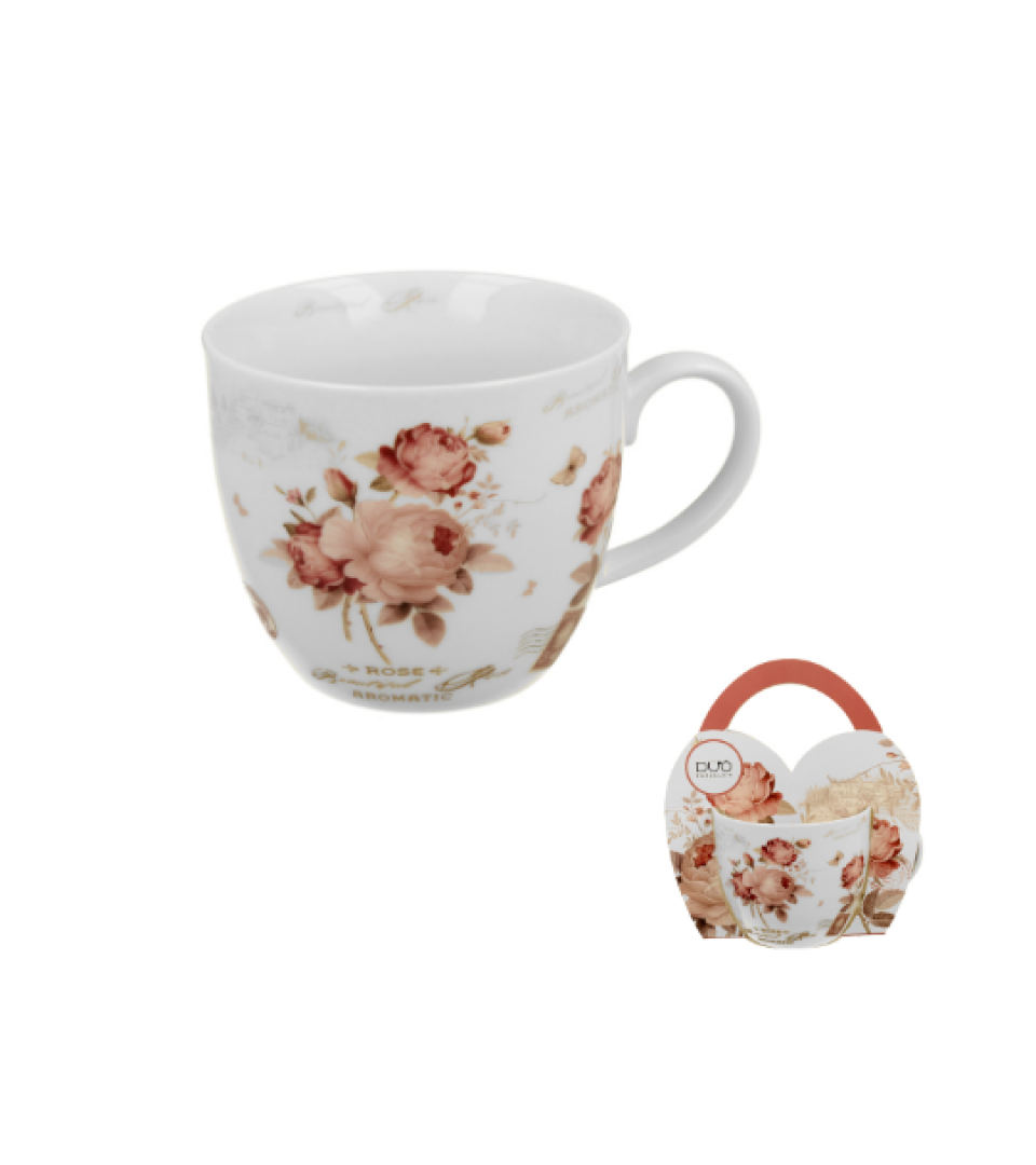 Kubek 460 ml w "koszyczku" SECESJA (sprzedaż w zestawach po 4 szt.)