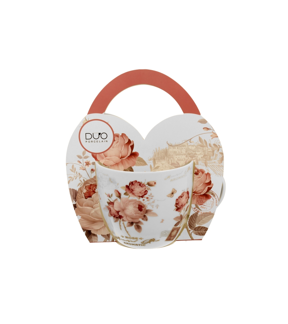 Kubek 460 ml w "koszyczku" SECESJA (sprzedaż w zestawach po 4 szt.)