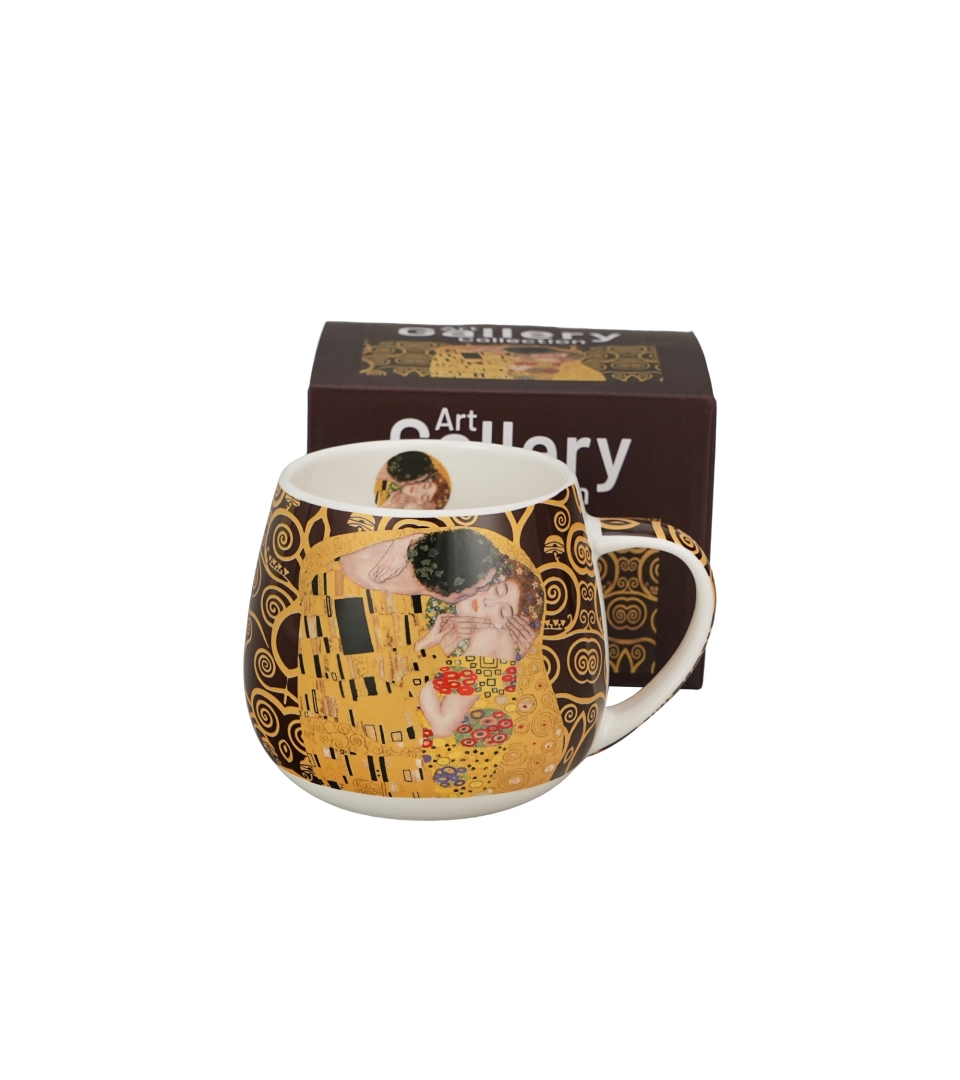Kubek baryłka THE KISS BROWN inspired by Klimt