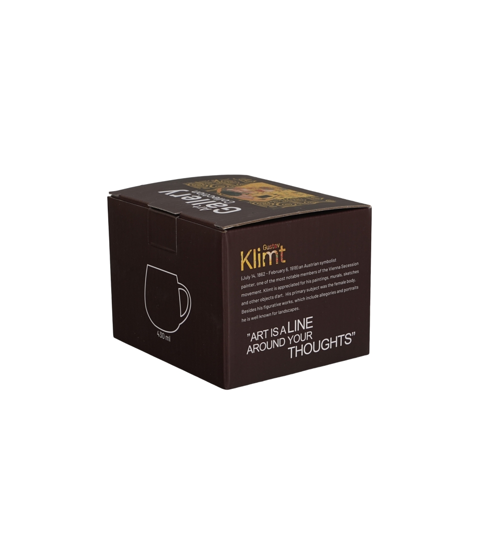 Kubek baryłka THE KISS BROWN inspired by Klimt