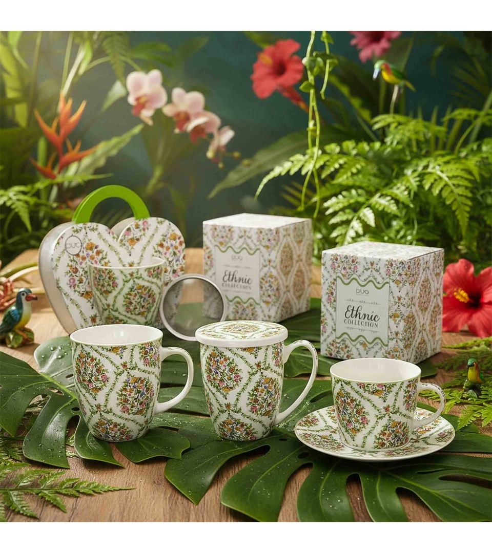 Kubek 460 ml w "koszyczku" FIORI