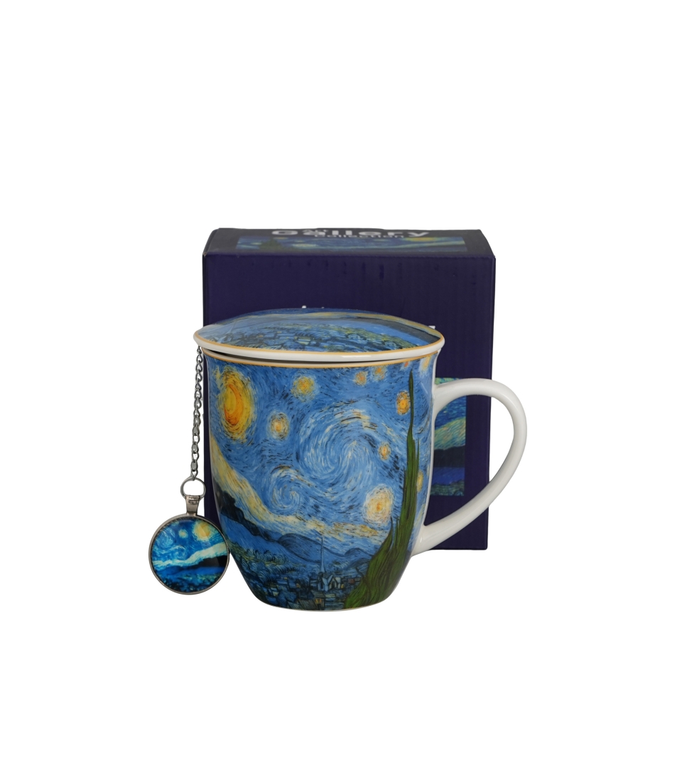 Kubek z zaparzaczem z zawieszką STARRY NIGHT inspired by Van Gogh