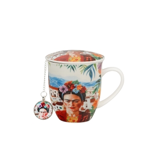 Kubek z zaparzaczem z zawieszką MEXICAN ART RED