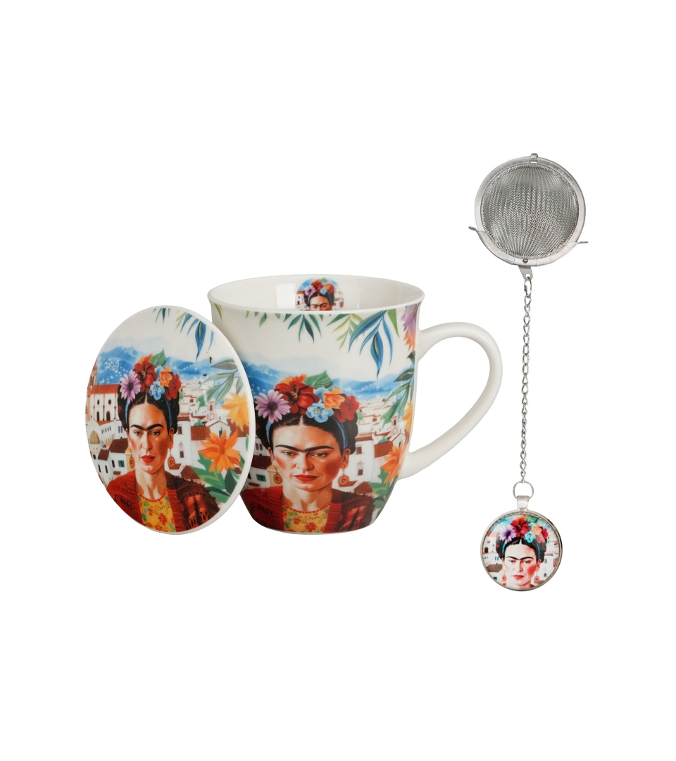 Kubek z zaparzaczem z zawieszką MEXICAN ART RED