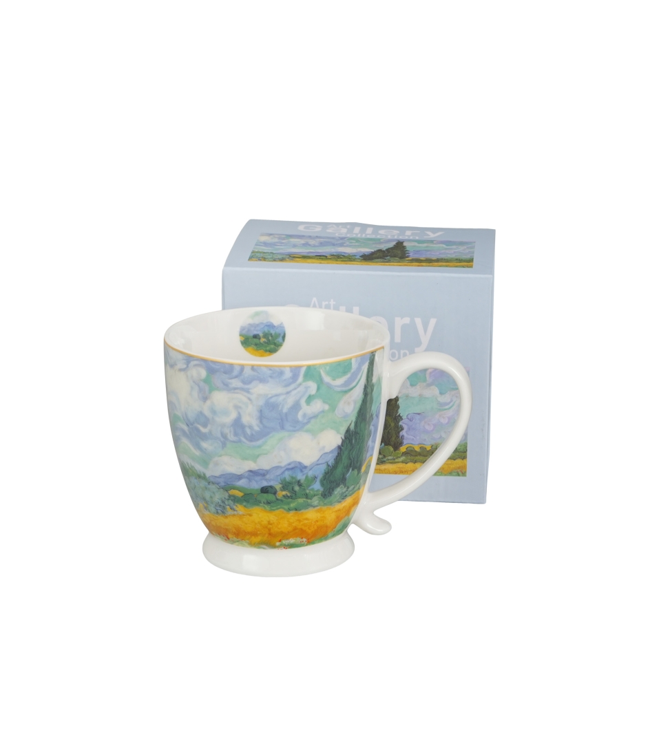 Kubek na stopce WHEAT FIELD inspired by Van Gogh