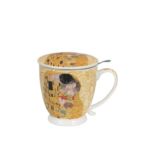 Zaparzacz na stopce THE KISS ECRU inspired by Klimt