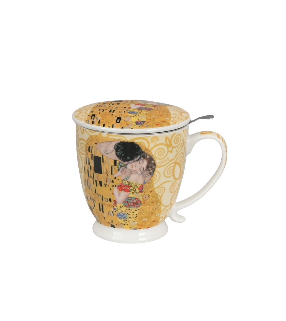 Zaparzacz na stopce THE KISS ECRU inspired by Klimt