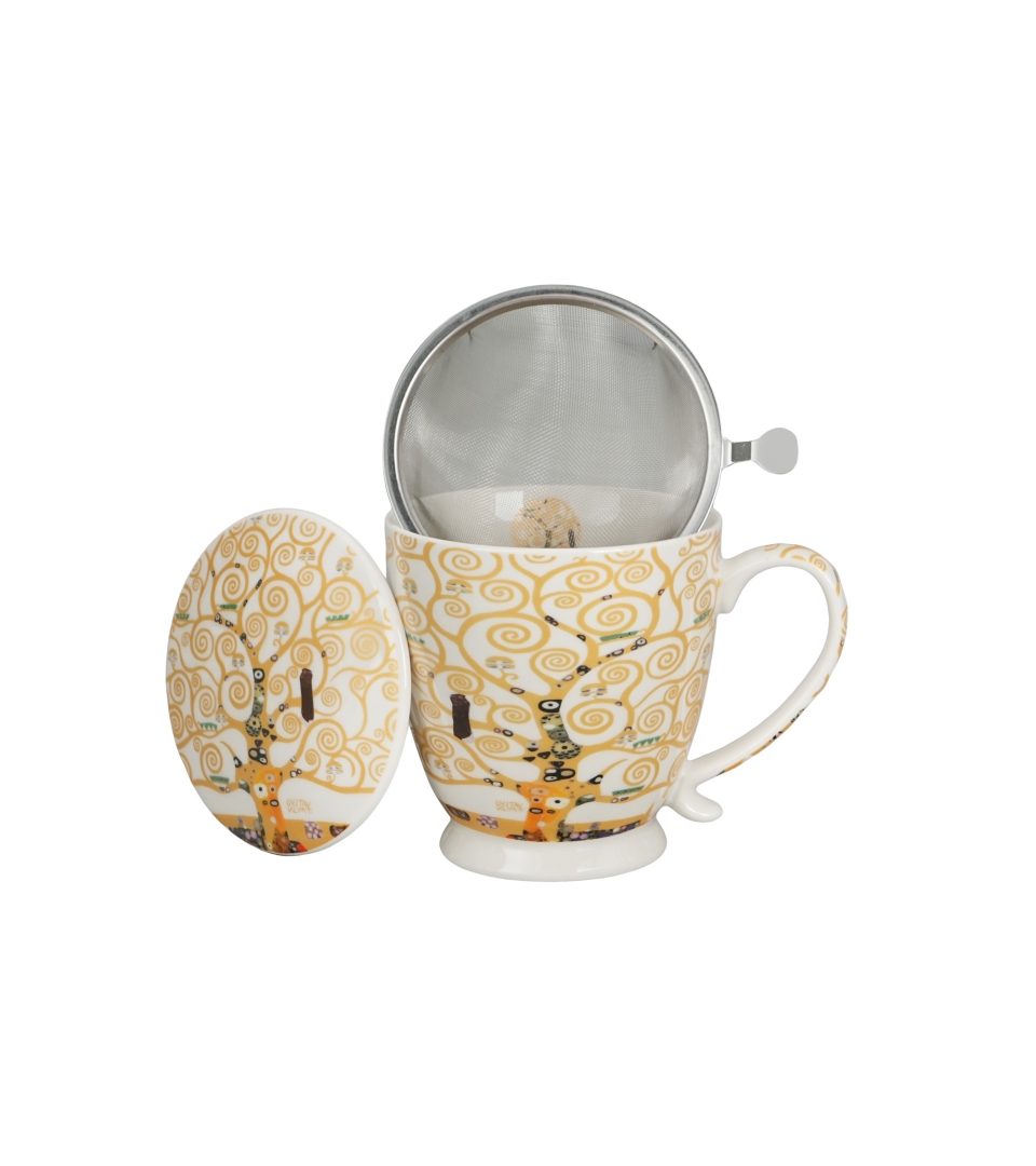 Zaparzacz na stopce TREE OF LIFE ECRU inspired by Klimt