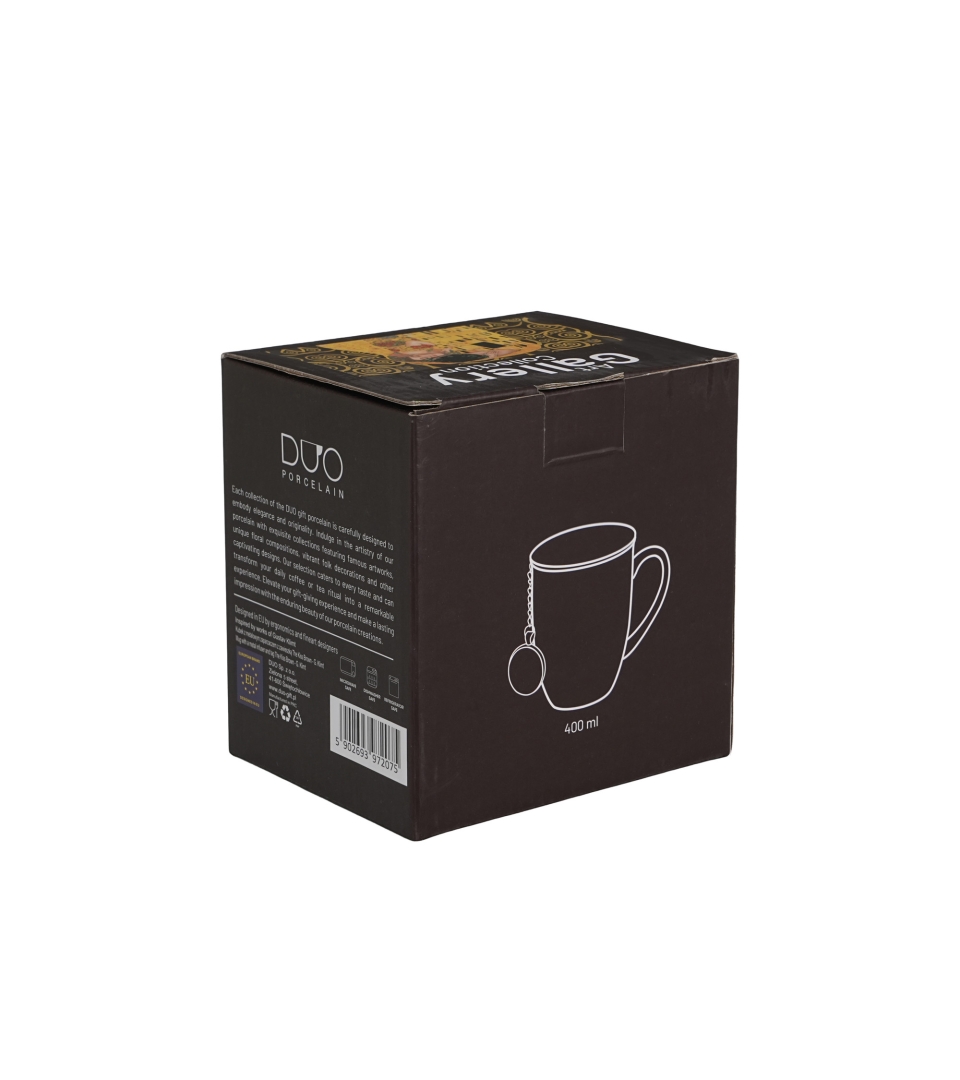 Kubek z zaparzaczem z zawieszką THE KISS BROWN inspired by Klimt