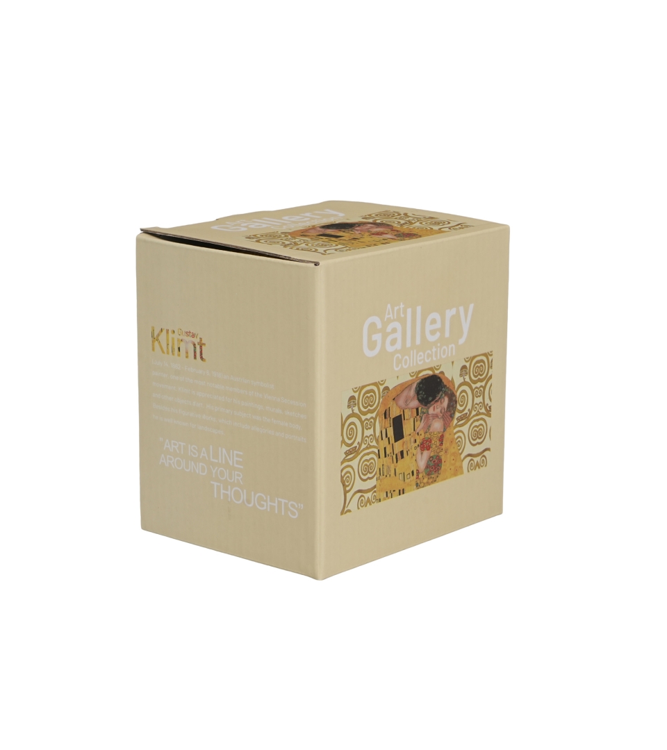 Kubek z zaparzaczem z zawieszką THE KISS ECRU inspired by Klimt