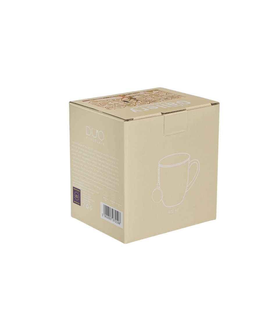 Kubek z zaparzaczem z zawieszką TREE OF LIFE ECRU inspired by Klimt