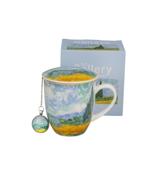 Kubek z zaparzaczem z zawieszką WHEAT FIELD inspired by Van Gogh