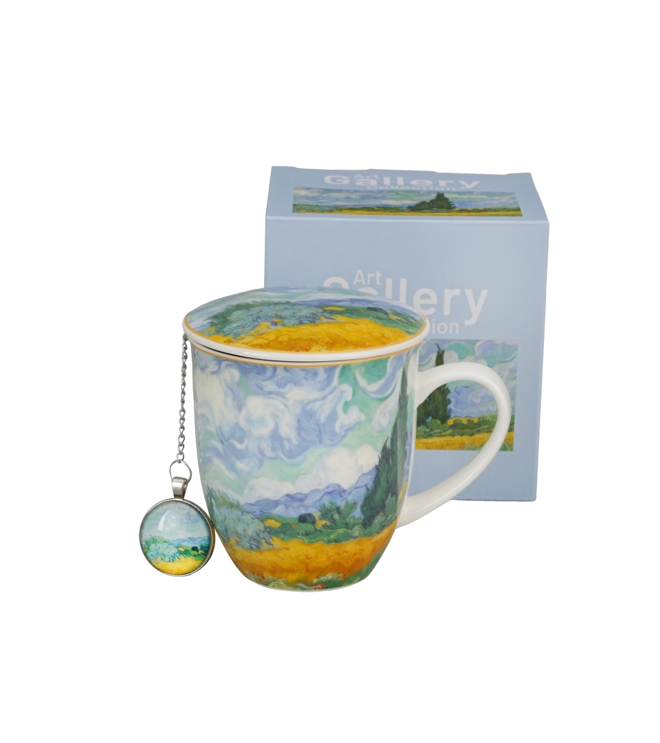 Kubek z zaparzaczem z zawieszką WHEAT FIELD inspired by Van Gogh