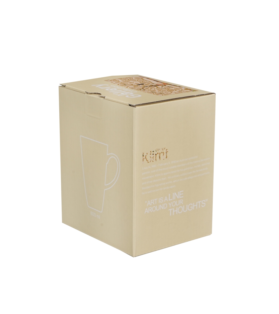 Kubek kwadratowy TREE OF LIFE Ecru inspired by Klimt