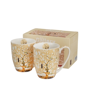 2 kubki classic TREE OF LIFE Ecru inspired by Klimt