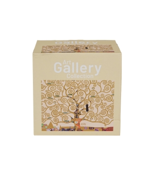 Filiżanka z dzbankiem i zaparzaczem TREE OF LIFE Ecru inspired by Gustav Klimt