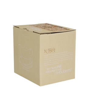 Filiżanka z dzbankiem i zaparzaczem TREE OF LIFE Ecru inspired by Gustav Klimt