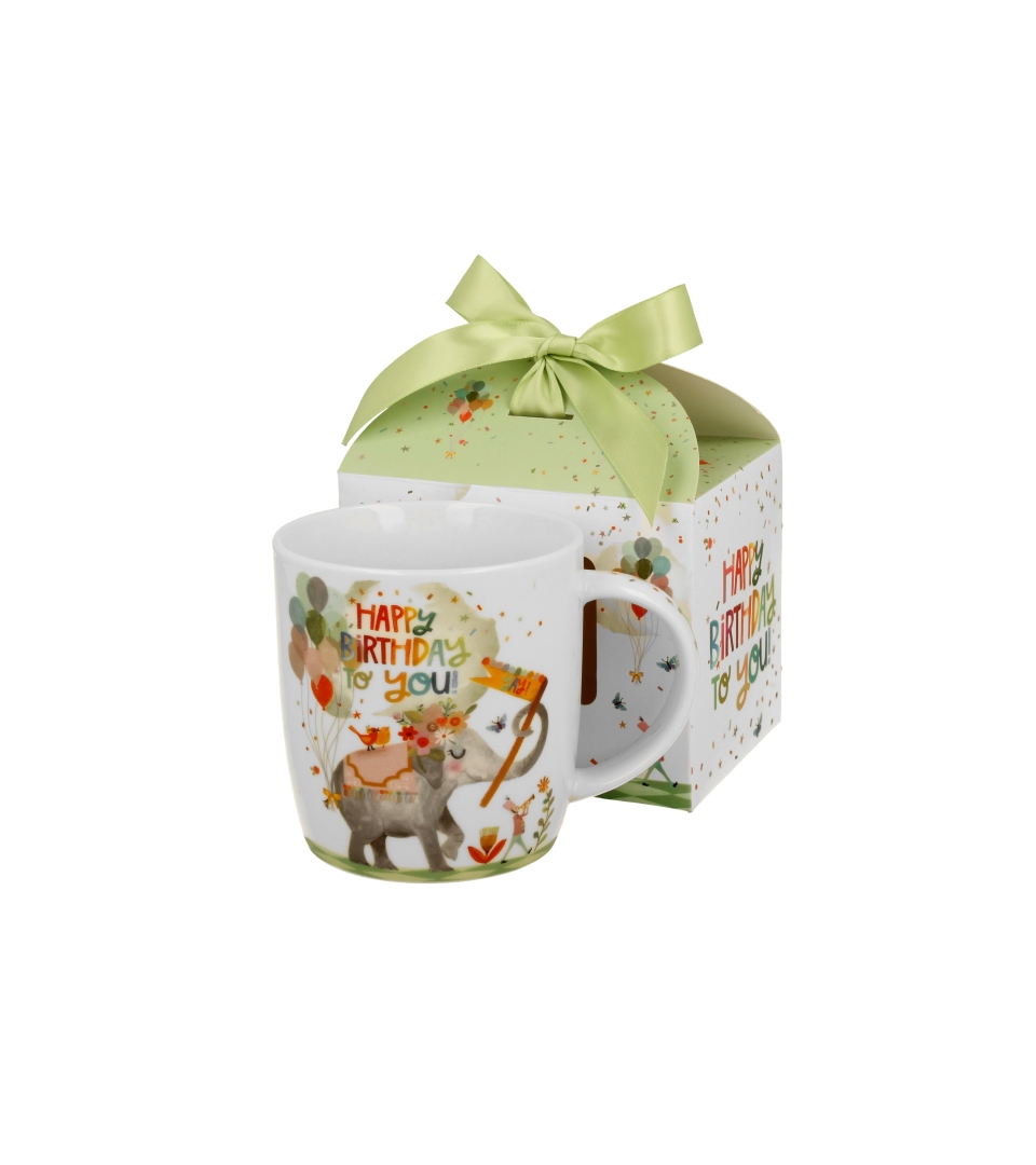 Kubek okazjonalny "HAPPY BIRTHDAY" w pudełku z kokardą