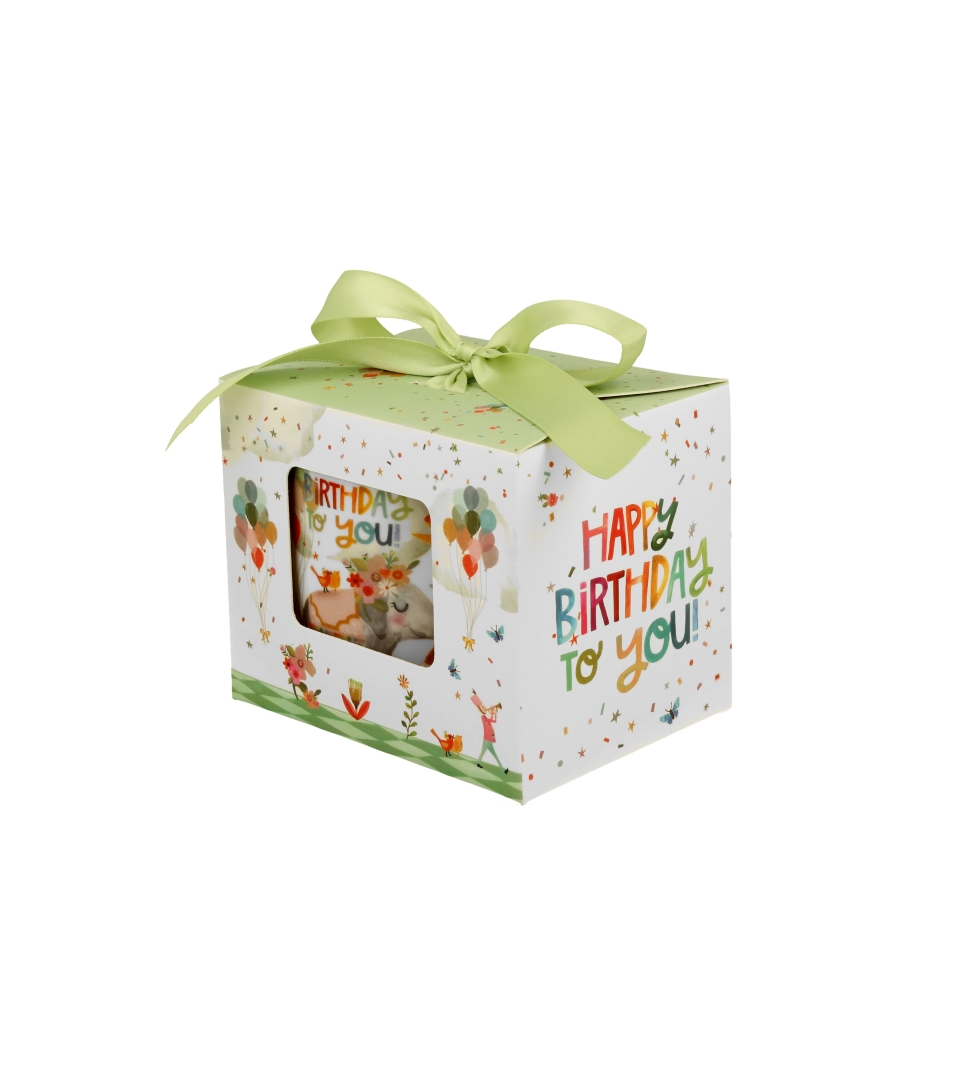 Kubek okazjonalny "HAPPY BIRTHDAY" w pudełku z kokardą