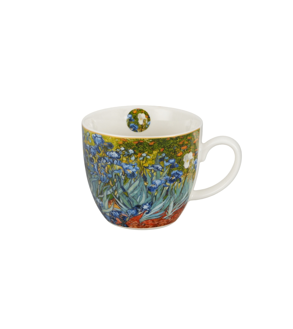 Kubek 460 ml w "koszyczku" IRISES inspired by Van Gogh (sprzedaż w zestawach po 4 szt.)