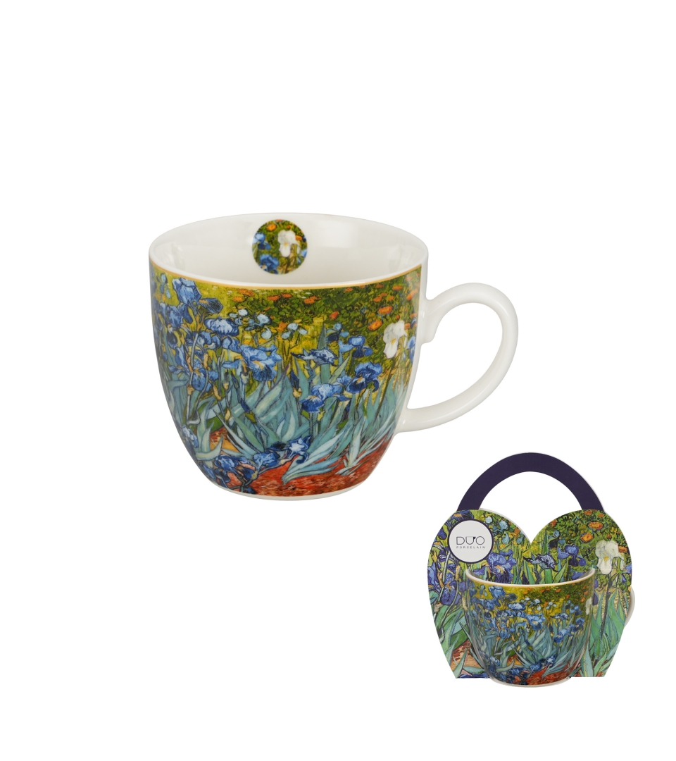 Kubek 460 ml w "koszyczku" IRISES inspired by Van Gogh (sprzedaż w zestawach po 4 szt.)