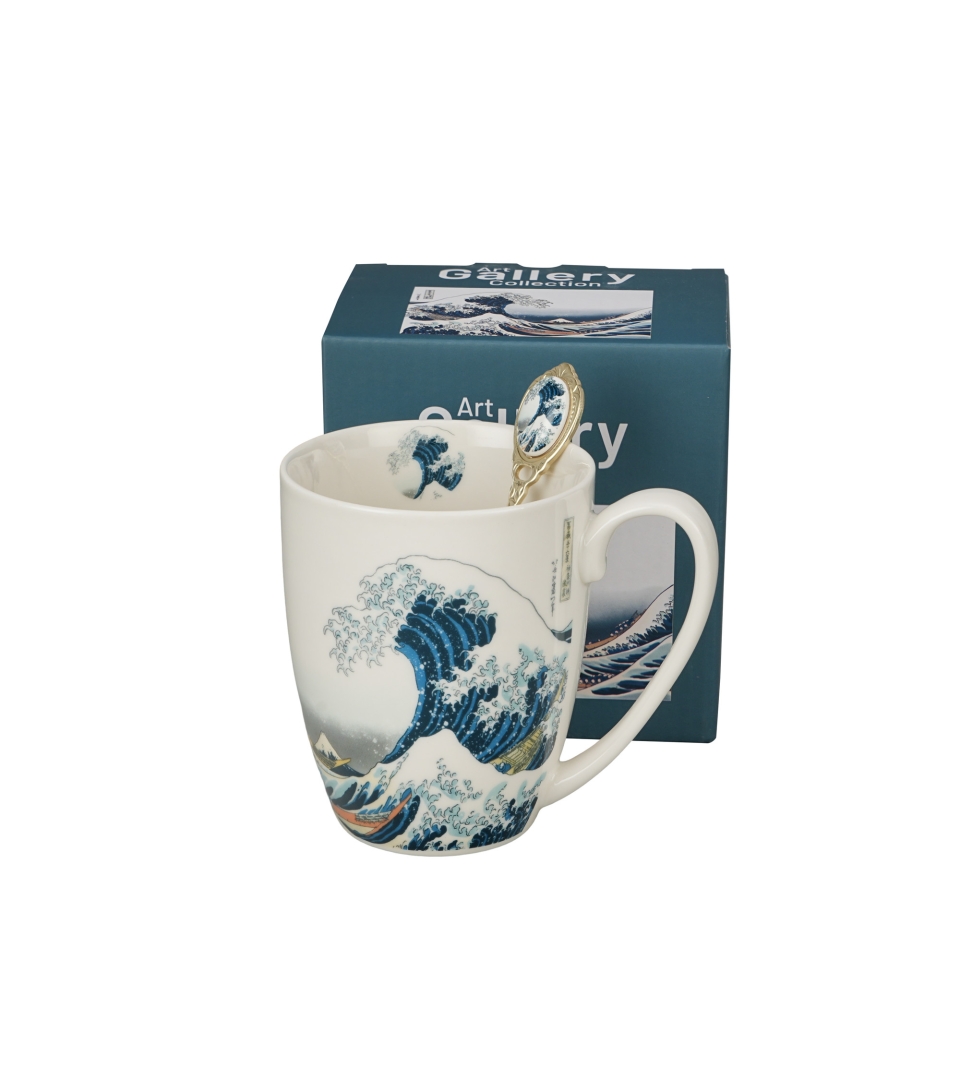 Kubek classic z łyżeczką THE GREAT WAVE inspired by HOKUSAI