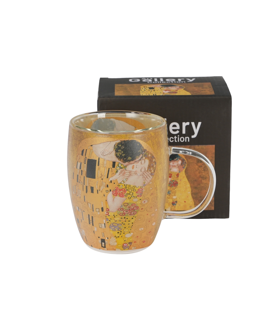 Kubek szklany z podwójną ścianką THE KISS CLASSIC inspired by G. Klimt