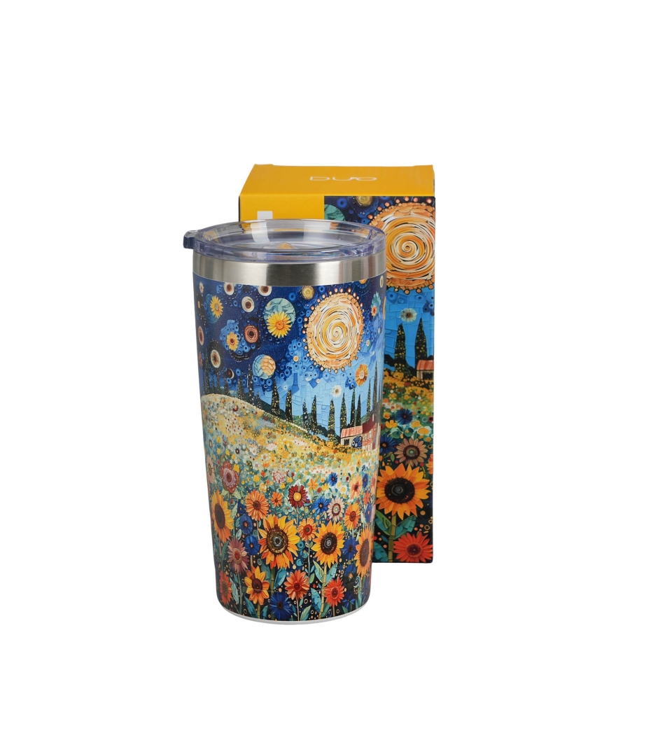 Kubek termiczny prosty MODERN SUNFLOWERS FIELD