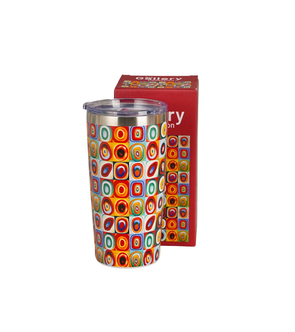 Kubek termiczny prosty SQUARES WITH CIRCLES inspired by W. Kandinsky