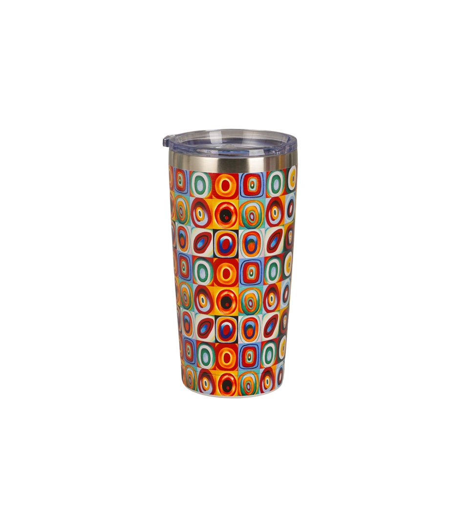 Kubek termiczny prosty SQUARES WITH CIRCLES inspired by W. Kandinsky